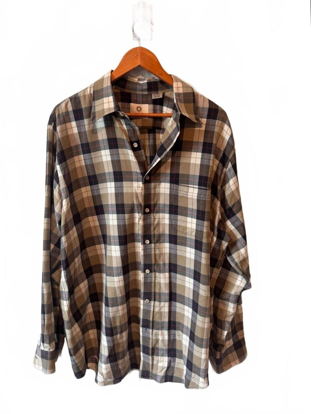 VIYELLA | Men's XL Plaid Flannel Shirt Cotton Wool Blend Preppy Ivy League $165